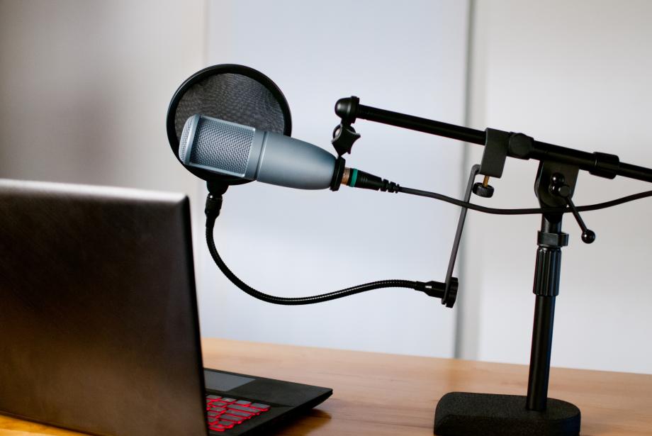 Podcaster's studio at home