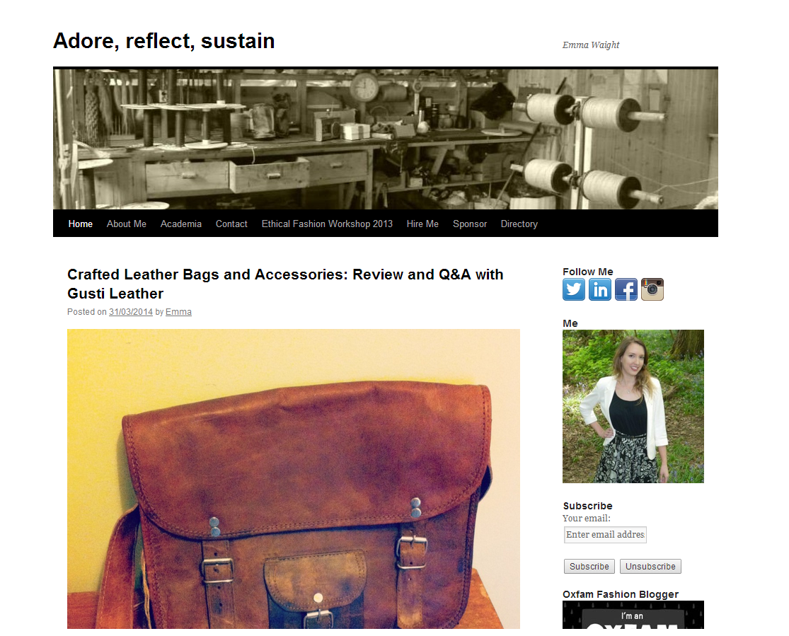 Adore Reflect Sustain blog screen grab