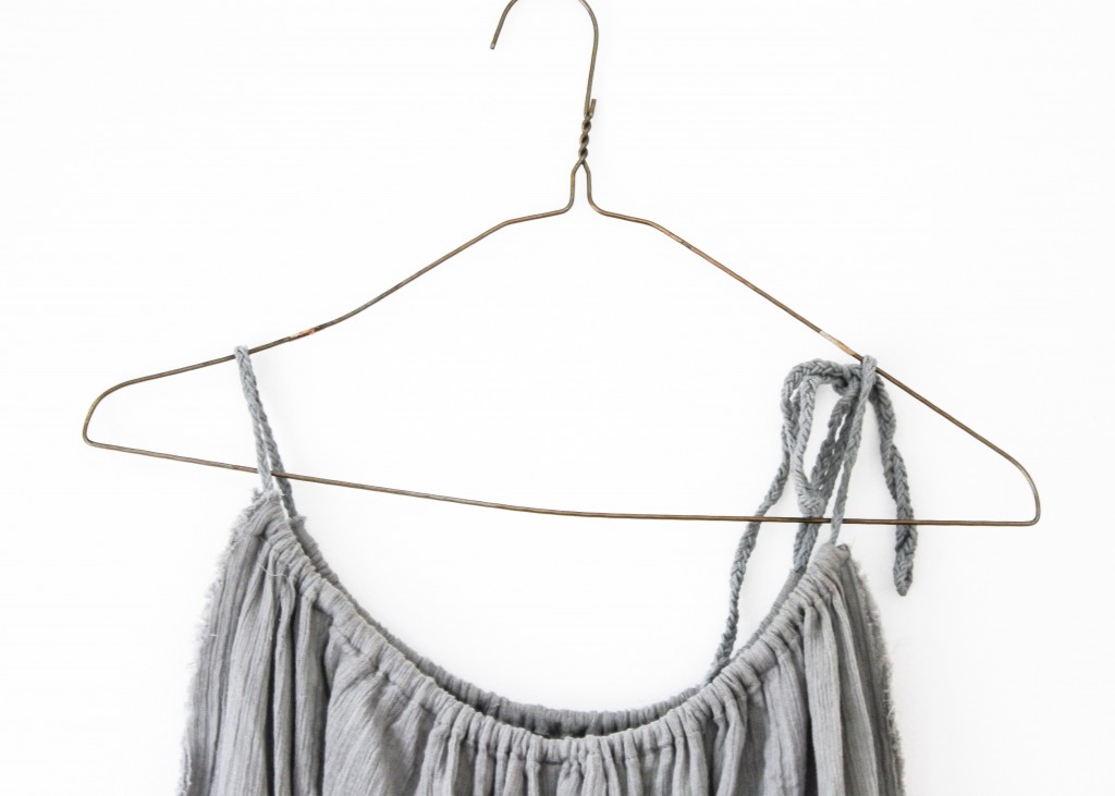 picture of grey dress on hanger