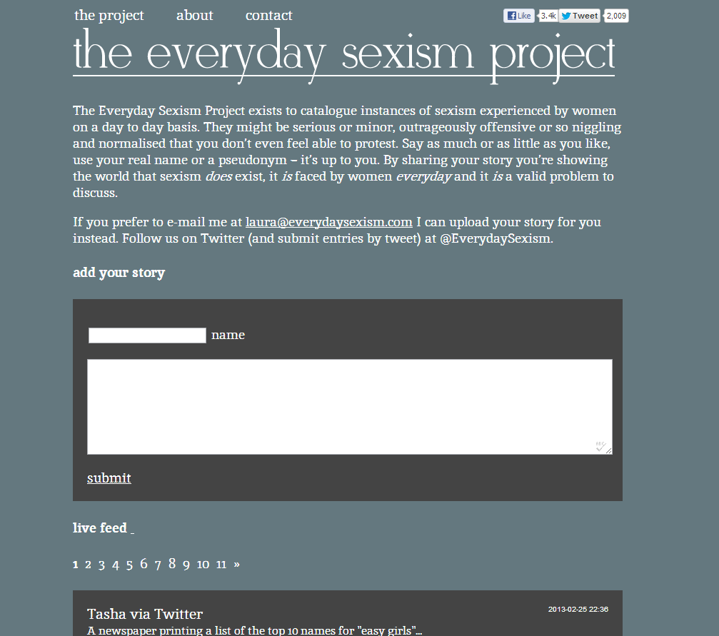 Everyday Sexism screen grab | CollectivEdge