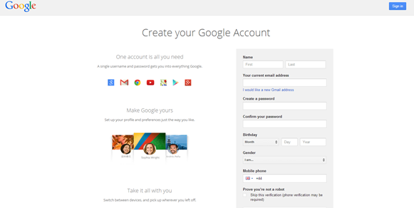 Getting a Google account