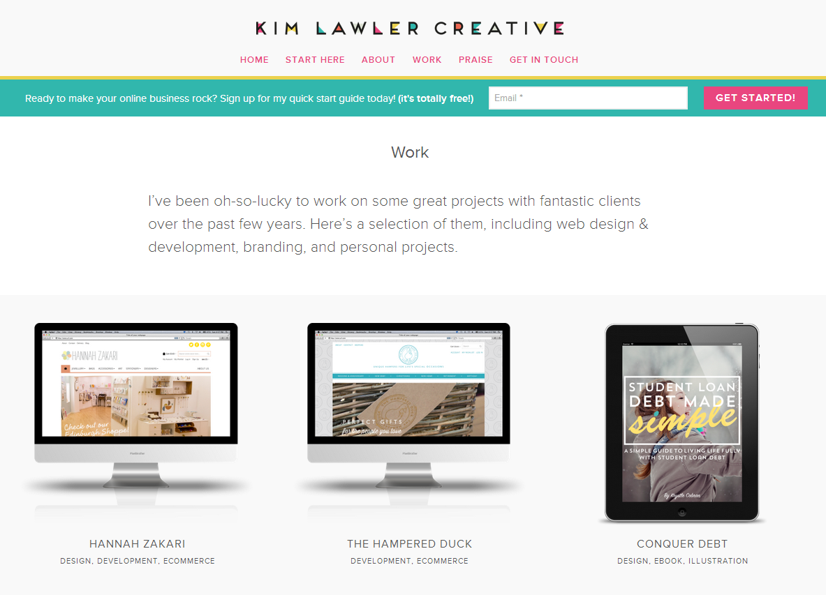 Kim Lawler Creative blog design