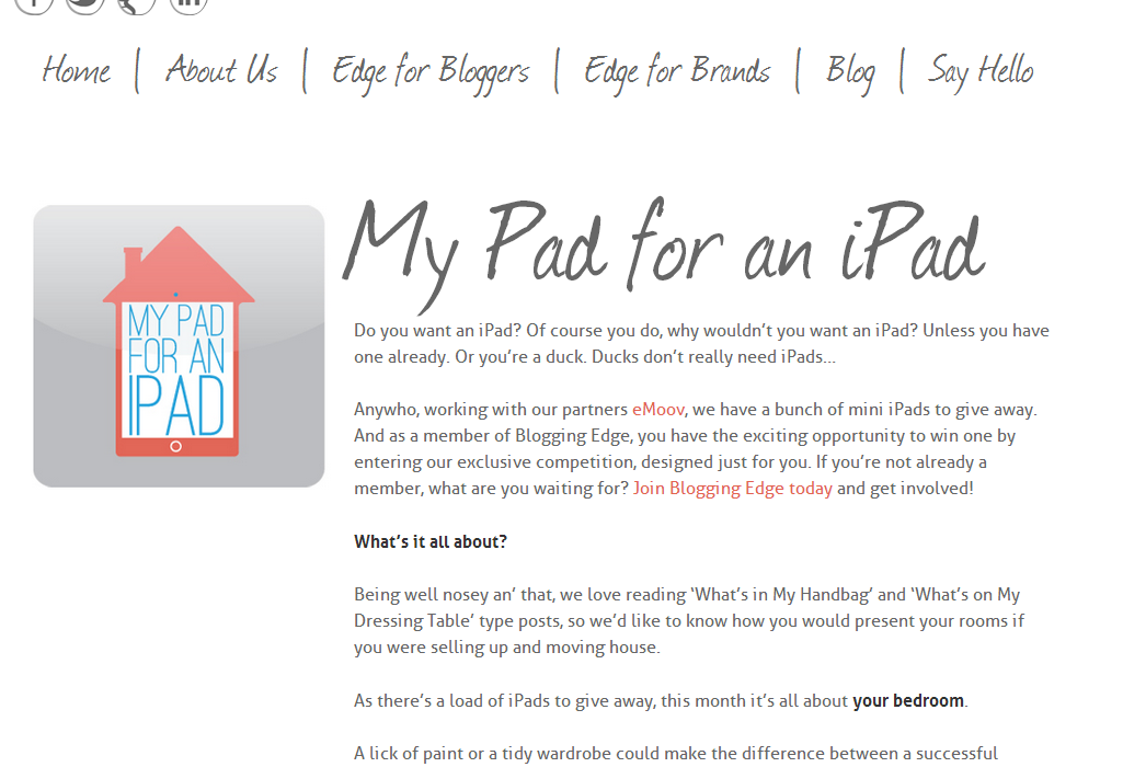 My Pad for an iPad competition