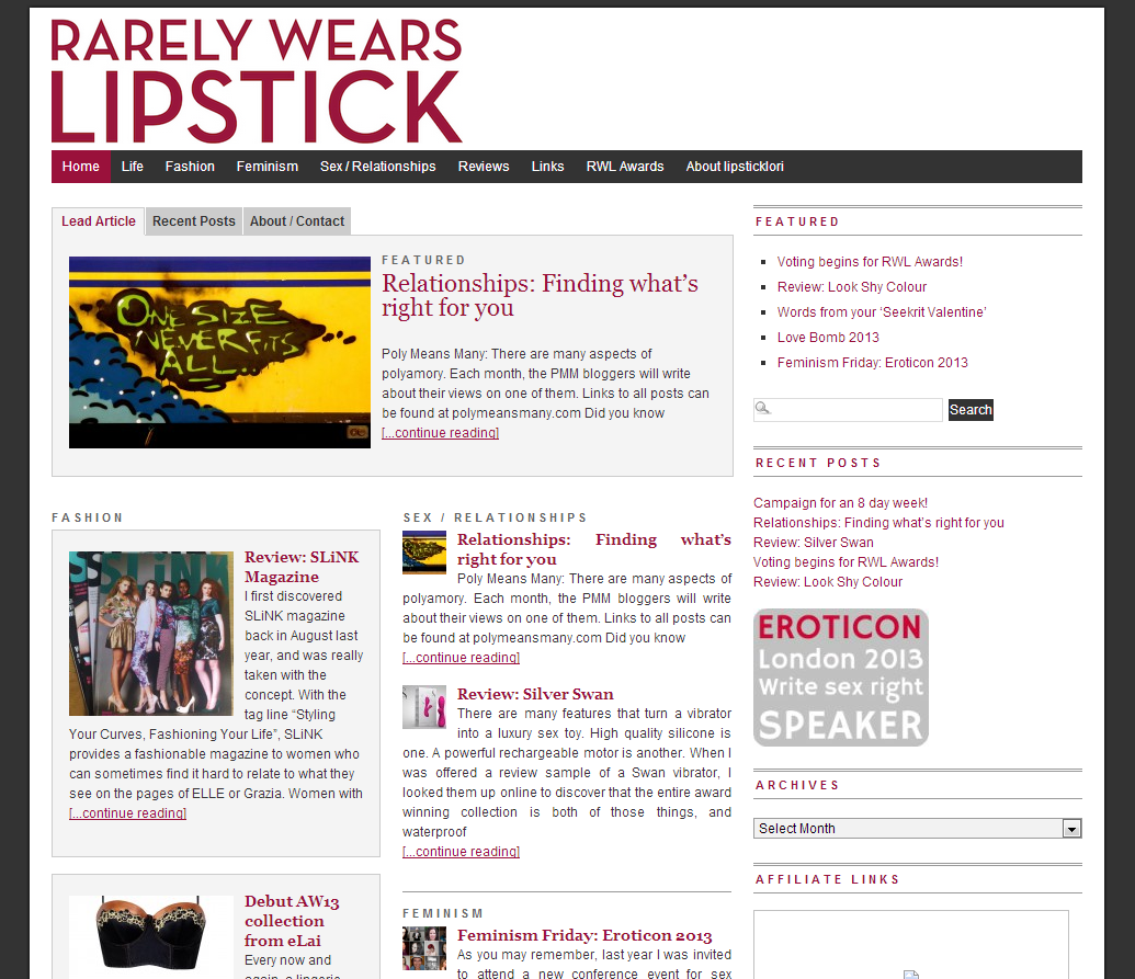 Rarely Wears Lipstick screen grab | CollectivEdge