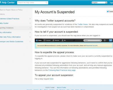 Twitter account suspension screen grab | CollectivEdge